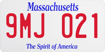 MA license plate 9MJ021