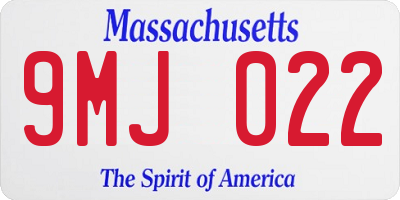MA license plate 9MJ022
