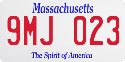 MA license plate 9MJ023