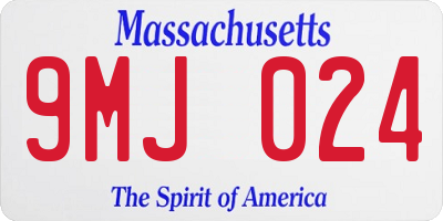 MA license plate 9MJ024