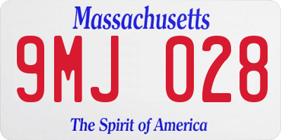 MA license plate 9MJ028