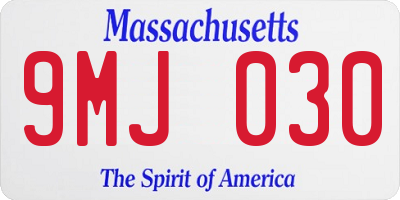 MA license plate 9MJ030