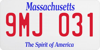 MA license plate 9MJ031