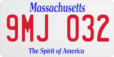 MA license plate 9MJ032