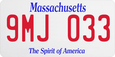 MA license plate 9MJ033