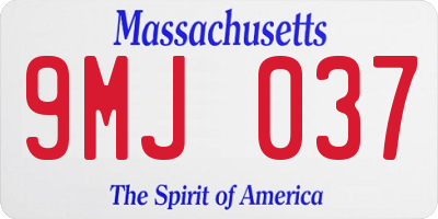 MA license plate 9MJ037
