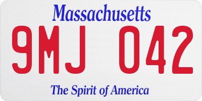 MA license plate 9MJ042