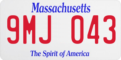 MA license plate 9MJ043