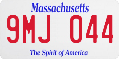 MA license plate 9MJ044