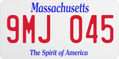 MA license plate 9MJ045