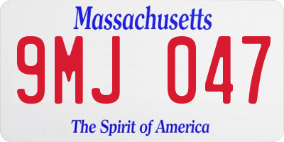MA license plate 9MJ047