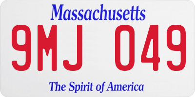 MA license plate 9MJ049