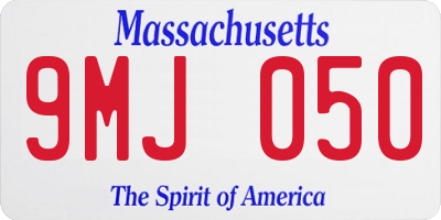 MA license plate 9MJ050