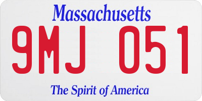 MA license plate 9MJ051