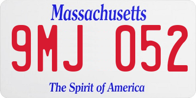 MA license plate 9MJ052