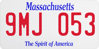 MA license plate 9MJ053
