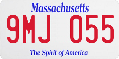 MA license plate 9MJ055