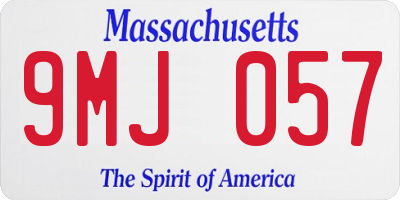 MA license plate 9MJ057