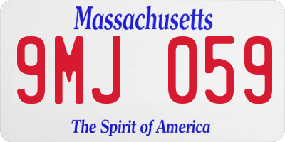 MA license plate 9MJ059