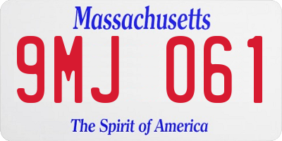 MA license plate 9MJ061