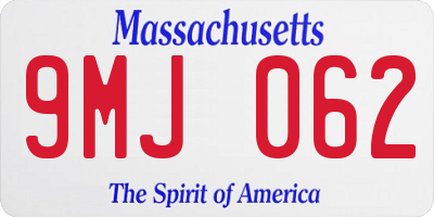 MA license plate 9MJ062