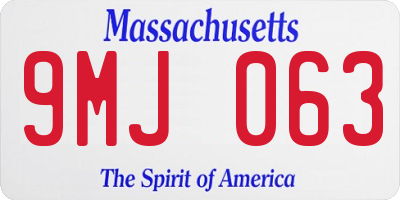 MA license plate 9MJ063