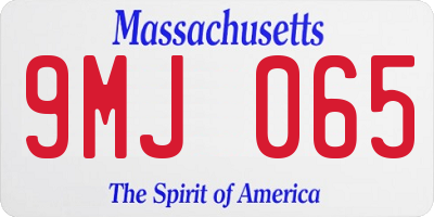 MA license plate 9MJ065