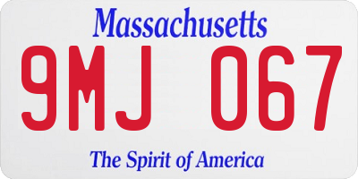 MA license plate 9MJ067