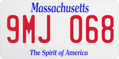 MA license plate 9MJ068