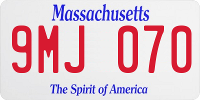 MA license plate 9MJ070