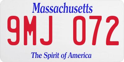 MA license plate 9MJ072