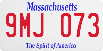MA license plate 9MJ073