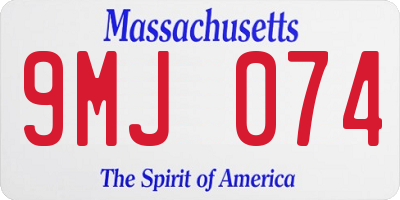 MA license plate 9MJ074