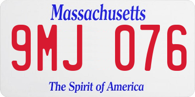 MA license plate 9MJ076