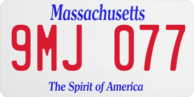 MA license plate 9MJ077