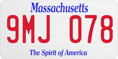 MA license plate 9MJ078