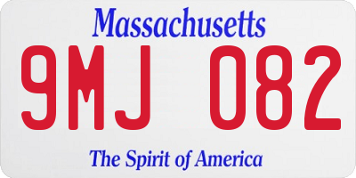 MA license plate 9MJ082