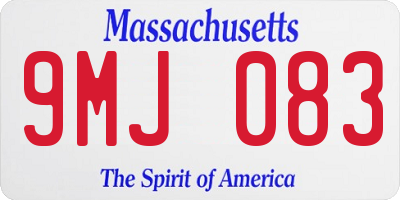 MA license plate 9MJ083