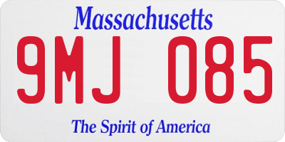 MA license plate 9MJ085