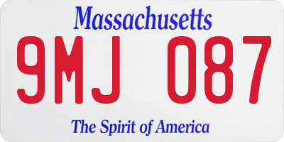 MA license plate 9MJ087