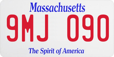 MA license plate 9MJ090