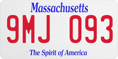 MA license plate 9MJ093