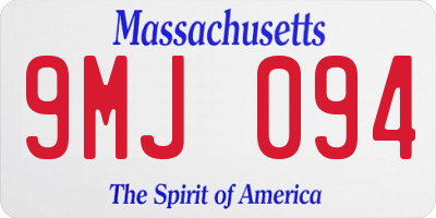 MA license plate 9MJ094
