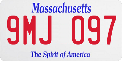 MA license plate 9MJ097