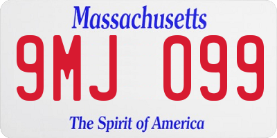 MA license plate 9MJ099