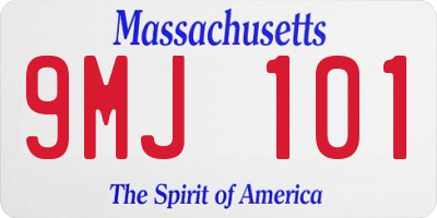MA license plate 9MJ101