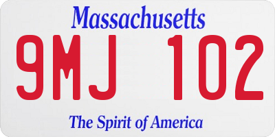 MA license plate 9MJ102