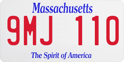 MA license plate 9MJ110