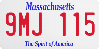 MA license plate 9MJ115