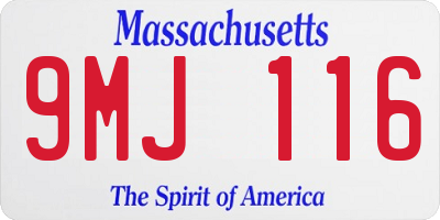 MA license plate 9MJ116